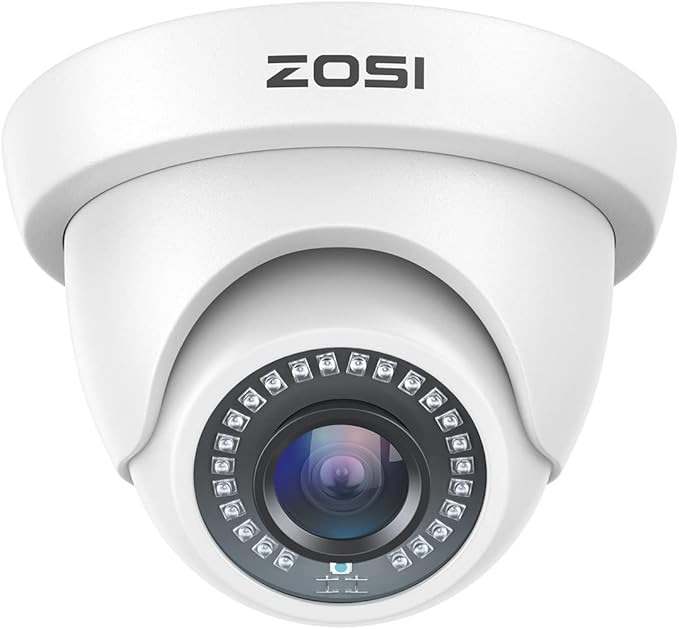 ZOSI 2.0MP HD 1080P 1920TVL Hybrid 4-in-1 TVI CVI AHD 960H CVBS CCTV Dome Camera Indoor Outdoor ,80ft Day Night Vision Aluminum Metal Housing For HD-TVI, AHD, CVI, and CVBS/960H analog DVR(White)
