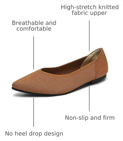 Women's Ballet Flats Comfortable Casual Dressy Shoes,Work Flats Office Shoes Pointed Toe Leopard Flats.