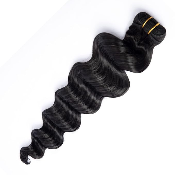 OURI Hair 9A Loose Deep Wave Bundles Human Hair 1 Bundle 100 Unprocessed Virgin Brazilian Loose Deep Wave Human Hair Weaves 100g (24 Inch)
