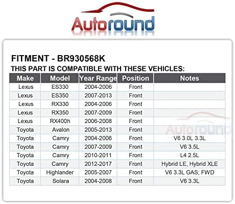Autoround BR930568K Front Wheel Hub Assembly Replacement for Toyota Camry 04-17 Highlander 05-07 Avalon 05-13 Solara 04-08, Lexus RX350 07-09 ES350 07-13 RX330 04-06 ES330 04-06 5 Lugs