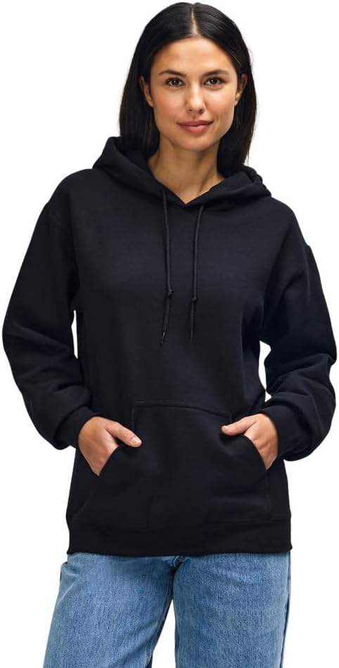 Gildan Men's Heavy Blend Drawcord Hooded Sweatshirt, Safety Pink