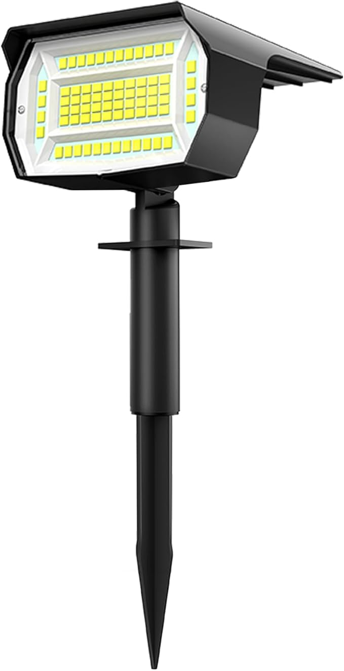 LOTMOS Solar outdoor spotlights 1 pack72 LED3 modes 2 in 1 solar landscape spotlights, automatic switch-off IP67 waterproof wall lights for front door, backyard,