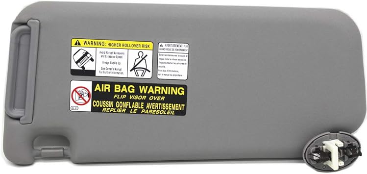 Ezzy Auto Gray Right Passenger Side Sun Visor fit for Toyota RAV4 with Sunroof 2006 2007 2008 2009 2010 2011 2012 2013