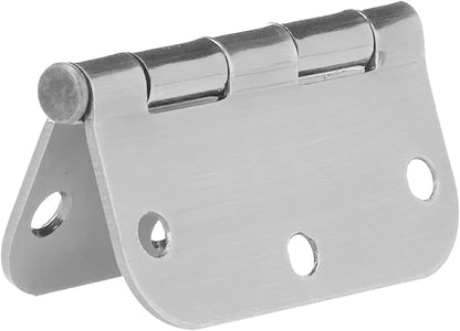 Basics Interior Door Hinge, Rounded, 3.5 x 3.5 Inch, Satin Nickel - Pack of 15