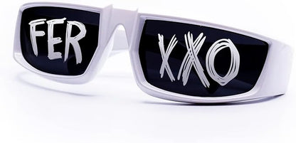 Ferxxxo Glasses, Gafas del ferxxxo, Feliz cumpleanos ferxxxo, Ferxxxo Merch, Sports Sunglasses (White)