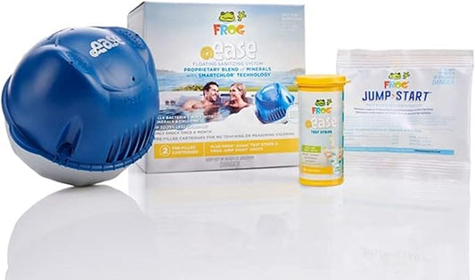 FROG Ease Floating System for Hot Tubs - Quick  Easy Self-Regulating Hot Tub Sanitizer - Hot Tub Maintenance System with Cleaning Minerals  SmartChlor Technology