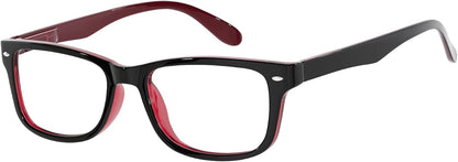 Eyekepper Classic Vintage Style Reading Glasses, Black-Red +1.50