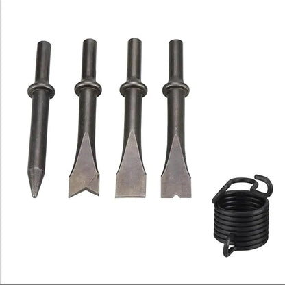 Air Chisel Head Hard Steel Solid Air Shovel Head Air Impact Hammer Bit Pneumatic Tool Accessoryies 150Y 190Y 250Y Cutting(4pcs 125mm Spring)