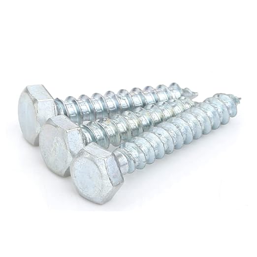 10 Pcs Iron Galvanized Outside Hexagon Self-Tapping Screws, for Machine Accessories or Fasteners Etc.M10x50mm
