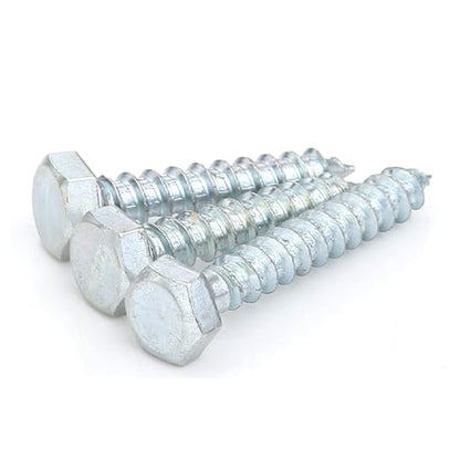 10 Pcs Iron Galvanized Outside Hexagon Self-Tapping Screws, for Machine Accessories or Fasteners Etc.M10x50mm