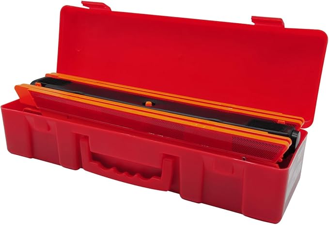 RoadPro RP9113PK 3 Pack Warning Triangle DOT Approved 17x17-Inch Reflective Warning Road Safety Triangle Kit-Orange/Red