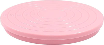 2 Pcs Cake Decorating Turntable - 5.5 Inch Revolving Cake Stand - Cookie Decorating Swivel Stand for Kitchen Cake Baking - Pink