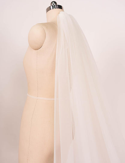EllieWely 1 T Cathedral Length Floral Lace Appliques Wedding Bridal Veil F11