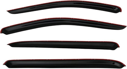IKON MOTORSPORTS - Window visor compatible with Dodge Ram Mega Cab 2006-2009, slim style, acrylic, unpainted, black, rain cover, wind ventilation air deflector, 2007 and