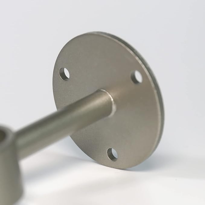IHRDNNR Heavy Duty Ceiling-Mount Curtain Rod Brackets - Fits 1 or 1.25 Inch Rods, Set of 3 (Silver)