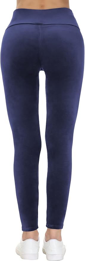 COZZIPLUS Women Velour Legging- High Waisted Buttery Soft Velvet Stretchy Legging