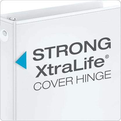 Cardinal 1 Inch 3 Ring Binders, White, 12 Pack, Round Ring Binder, Holds 225 Sheets, PVC Free, Customizable Covers, 2 Pocket View Binders for Office and School Organization