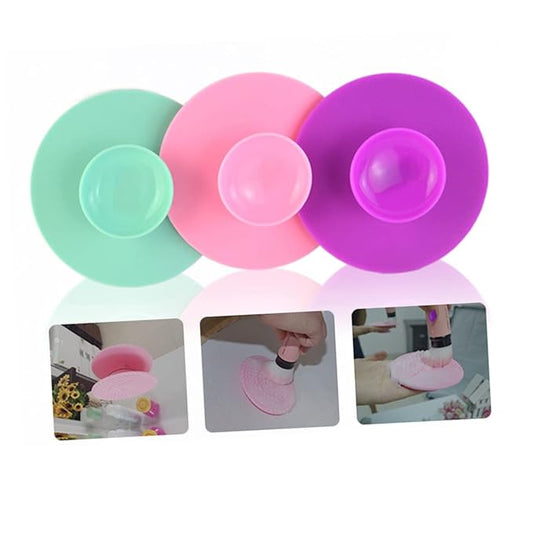 Round Makeup Brush Cleaner Pad Silicone Makeup Brush Scrubber Easy to Pads