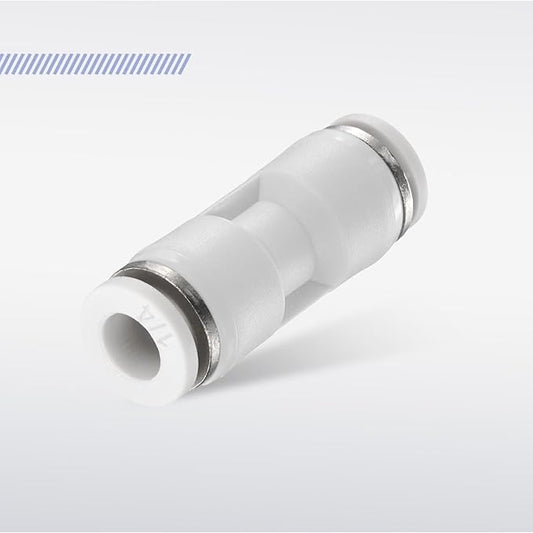 HARFINGTON Push to Connect Fittings 14" OD x 14" OD Straight Pneumatic Connector Zinc Alloy Quick Connect Union Two-Way Fittings for Semi Truck Trailers Air Brake System, White