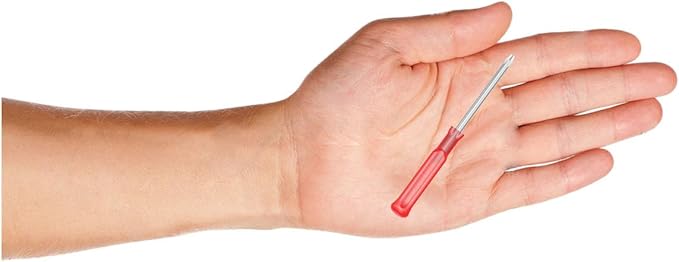 FOCMKEAS 2PCS Mini Phillips Screwdriver, 2.5mm Cross Head with Red Non-slip Handle for Small Appliances, 2.56"(65mm) Total Length, Non-magnetic