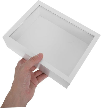 Insect Display Case Shadow Box for Butterfly Specimens White 8-inch Frame with 5cm Depth Specimen Holder for Home Décor and Entomology Collection