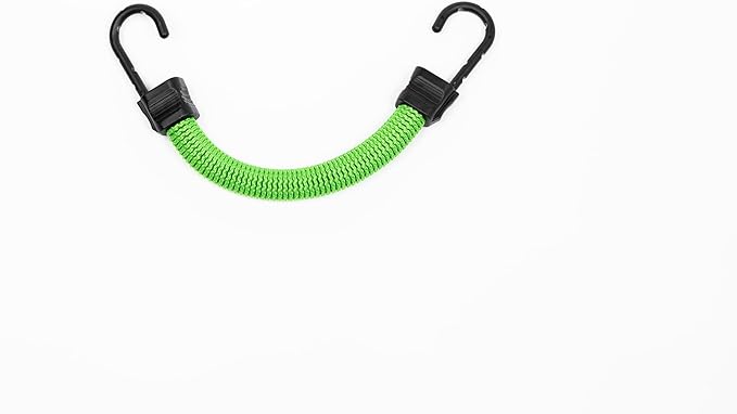 Bungee Cord - SuperBungee Cord - 6-inch Body (12" incl Hooks) Stretches to 3.2FT with Steel-Core Non-Scratch Hooks