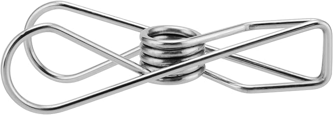 HOZEON 100 Pack 2 Inches Stainless Steel Clothespins, Metal Clothes Pins, Bulk Clothes Pins Small Wire Clips Drying Pegs Hanging Clip Clamps for Clothesline, Food Bag, Photos, Silver