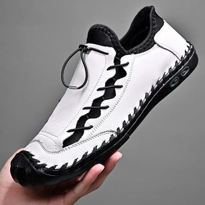 Walking Shoes Mens Leather Loafers for Men Casual Driving Dress Men's Slip on Boat Black White Brown Yellow Size Work Oxford Formal Male Handmade