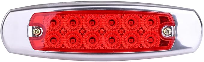 2 x 12 Led Red Lens LED Side Marker Indicator Lights Lamp Front Rear Tail Lamp LED Side Marker Lights Heavy Truck Lighting 2 x Redwhite Lens Fit For Peterbilt Kenworth Freightliner