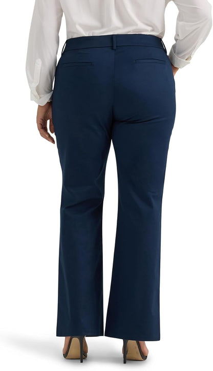 Lee Women's Plus Size Wrinkle Free Mid Rise Bootcut Pant