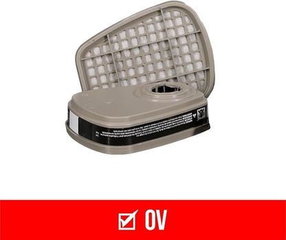 3M Organic Vapor Performance Cartridge, 3 Pairs, For Use With 3M 6000, 6500  7500 Series Facepieces, NIOSH-APPROVED OV For Use Against Certain Organic Vapors, Easy-To-Attach Design (6001P3-DC)