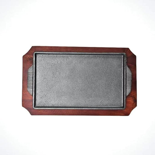 Cast Iron Steak Fajita Plate for Steak Pizza, Rectangle (7 x 4 inch)
