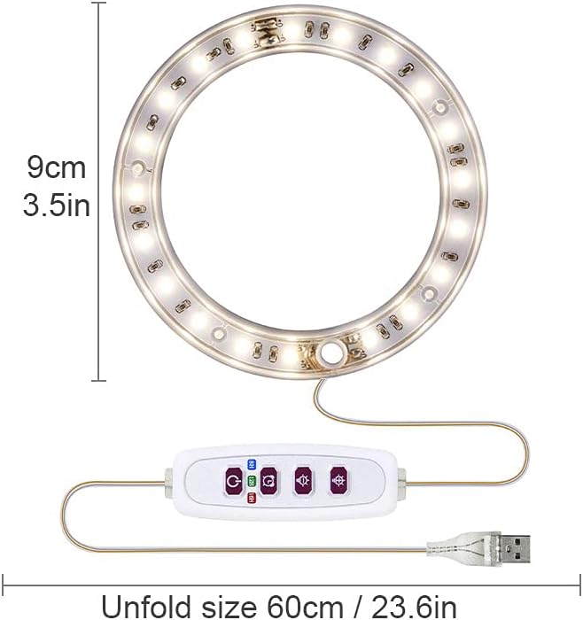 LED Grow Lights, Full Spectrum LED Plant Light,Plant Growing Light with 360-Degree Circular Ring Lamp, Plant Light for Indoor Plants, Succulent, Micro Landscape(one Head)