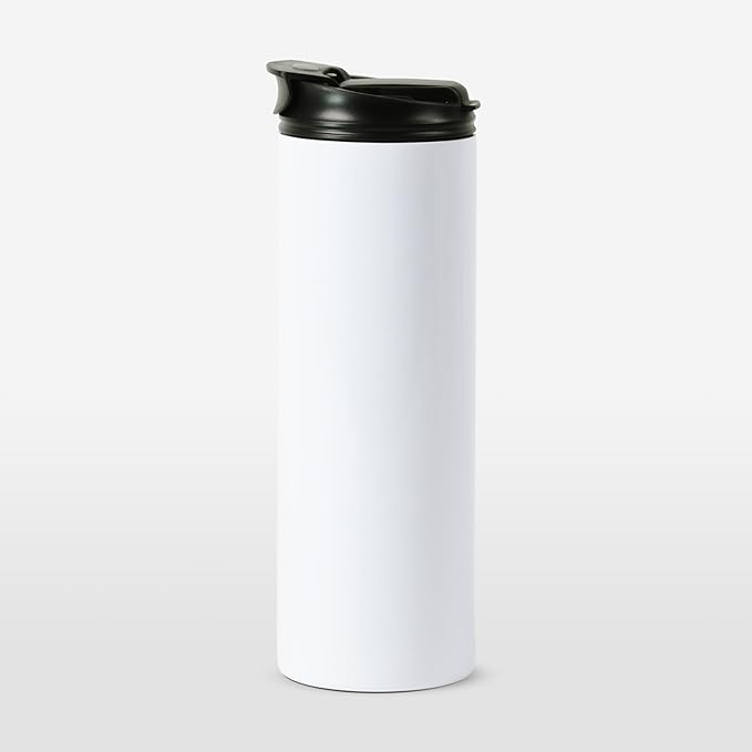 20oz Sublimation Tumbler with Dual-Opening Lid  DIY Stainless Steel Insulated Cup for Heat Transfer Vinyl, Sublimation, and Custom Drinkware  Smooth Surface for Vibrant Designs (White)