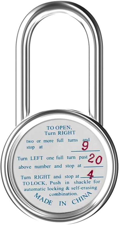 Locker Lock, 2 in. Combination Lock, Keyless Padlock for Gym and School Lockers, Black Dial Lock, 5 Pack