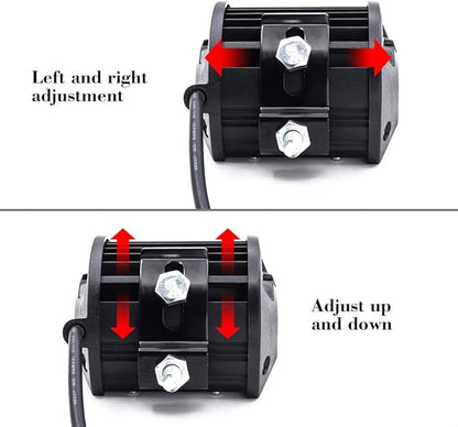 Biqing 2PCS LED Light Bar Mounting Brackets,Universal Adjustable Slide Mounting Bracket Side Bracket Kit for Most Light Bar Work Lights Pod Lights from 4 inch up to 52 inch