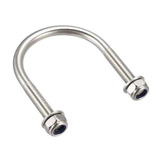 uxcell u-Bolts 4Pcs 1.5"(38mm) Inner Width 58mm Length M6 304 Stainless Steel Round U Bolt with Nuts Washers for Boat Trailer Axle
