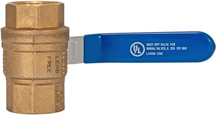 34 Inch IPS Heavy Duty Full Port Ball Valve, Brass Plumbing Fitting, 20047LF