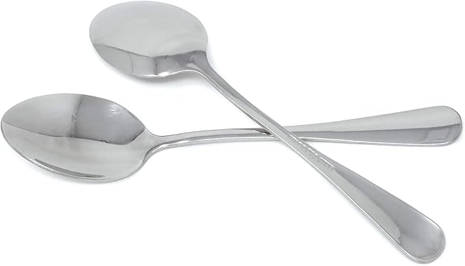 Honbay 4-Piece 17.2cm/6.77inch Oval Shape Stainless Steel Dinner Spoons Soup Spoons for Home, Restaurant, Office, School and More