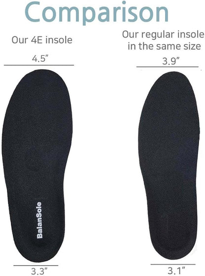 Wide Fit Insoles for Men 4E EEEE (Black)