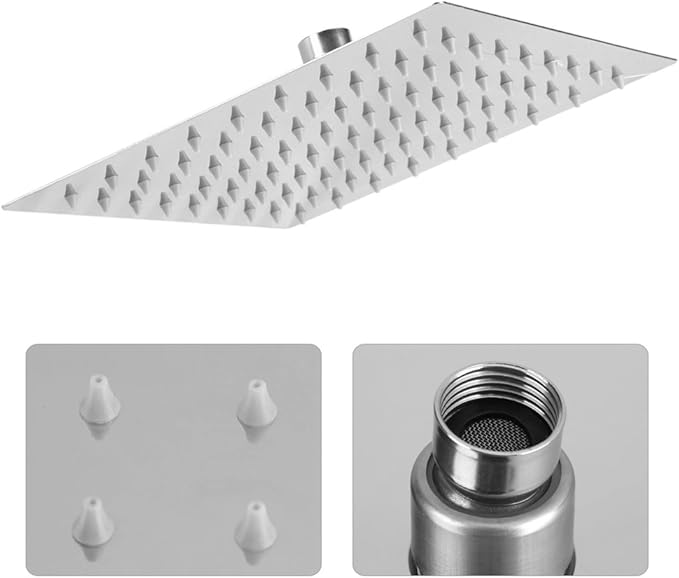 Zerone Rain Showerhead, 8 inch Stainless Steel Rainfall Shower Bathroom Top Sprayer Showerheads Sprinkler
