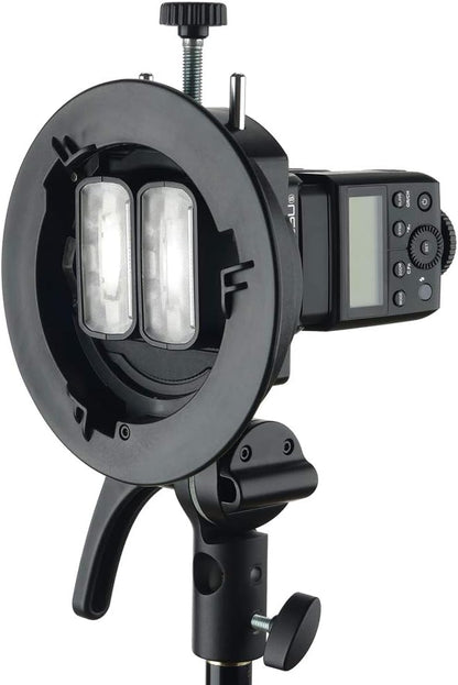 Godox S2 Speedlite Bracket for Godox AD200Pro, AD200, AD400Pro, for V1 Round Head Speedlite, V860II / TT685 / TT350 Series, S-Type Bracket Updated Version Bowens Mount Holder