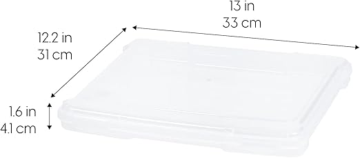 IRIS USA Portable Board Game Organizer Plastic Project Storage Case Box with Snap-Tight Latch, 10-Pack, Fits 8.5" x 11" Papers, for Games Puzzle Magazine A4 Paper Craft Hobby Art Supplies, Slim,Clear