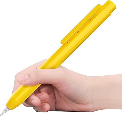TiMOVO Holder Case Fit Apple Pencil 1st Generation, Retractable Tip Cap Protective Pencil Sleeve Cover with Sturdy Clip for Apple Pencil 1st Gen - Yellow