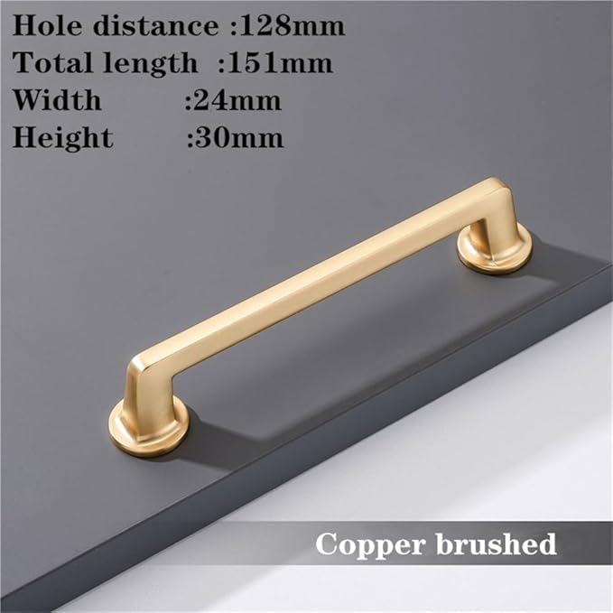 Zinc Alloy Black Cabinet Door Handles and Knobs Drawer Knobs Cupboard Drawer Pulls Furniture Handle Hardware,Copper 6097,128