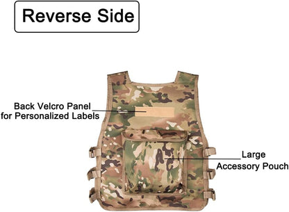 AZB Kids Tactical Vest Adjustable Lightweight Airsoft Paintball Vest for Games or Training