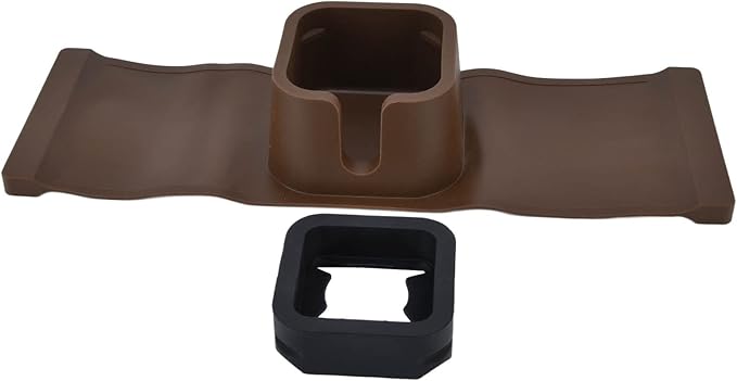 , Couch Arm Cup Holder, Sofa Arm Cup Tray, Silicone Couch Drink Holder Couch Cup Holder Armrest Organizer with Sticky Base for Living Room Balcony (Ordinary Brown)