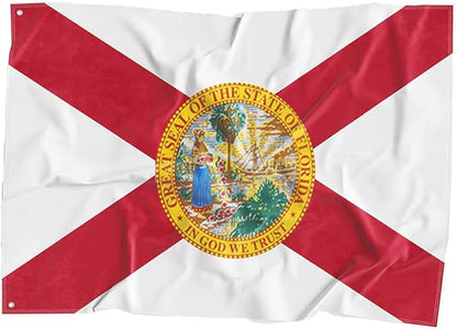 State of Florida Flag Polyester Fiber 3x5 Feet Flag, Bright Colors And Anti-ultraviolet Fade Flag Indoor Outdoor Banner