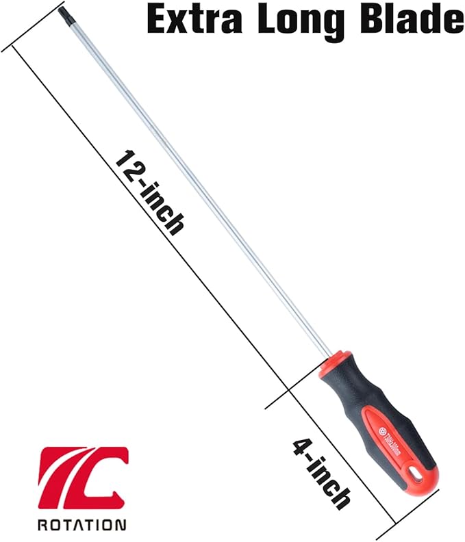 Extra Long Torx Screwdrivers, 12 inch (300mm) Magnetic Star Screwdriver, T15, Tamper Proof, Long Star Screwdriver