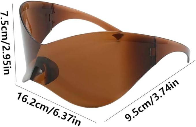 Futuristic Sunglasses Alien Wrap Around Shield Sunglasses Cycling Sun Glasses for Men Women, Eyeglasses